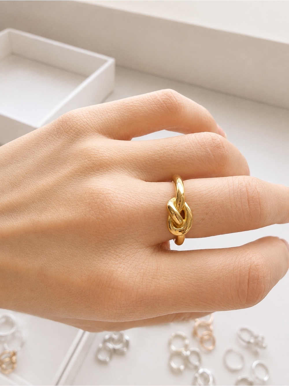 Michael Kors Gold Tone Knot Statement Ring